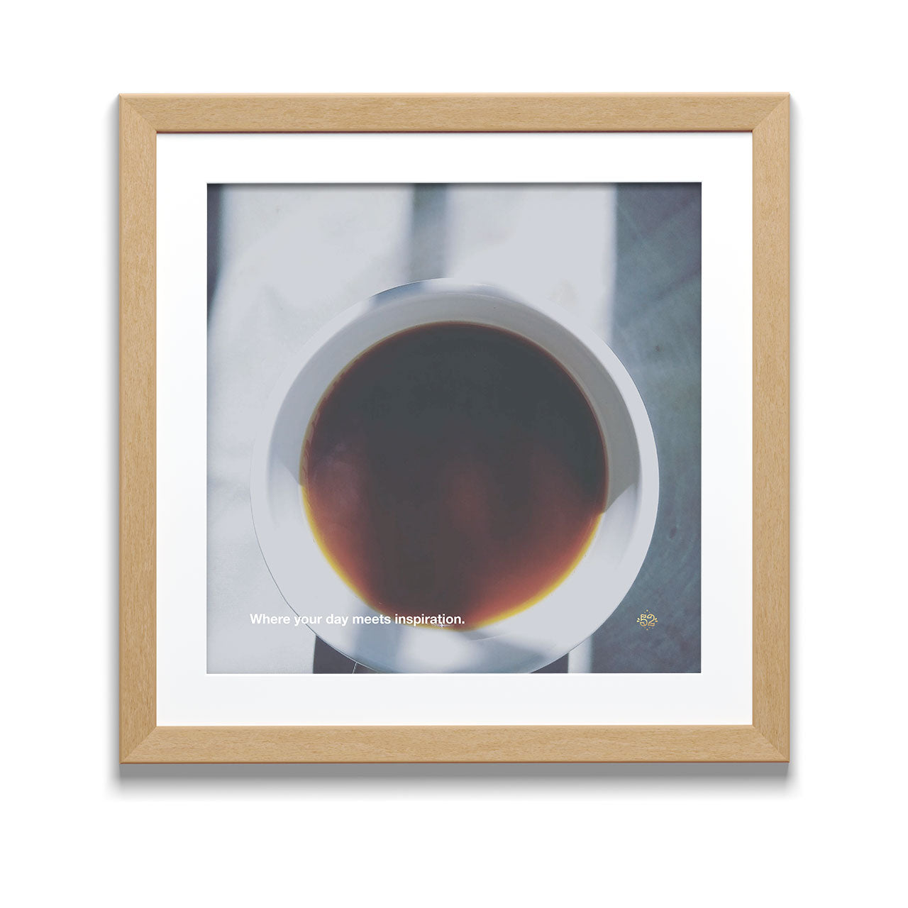 Inspirational coffee wall art where your day meets inspiration printable poster framed