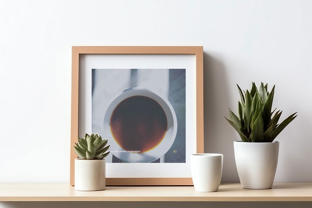 Inspirational coffee wall art where your day meets inspiration printable poster