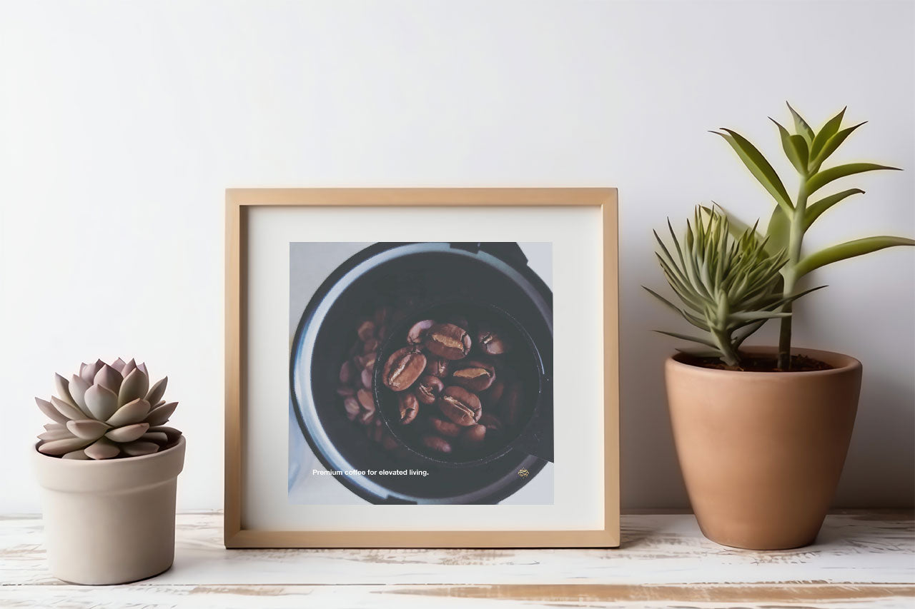 Premium coffee for elevated living digital art print with sophisticated typography