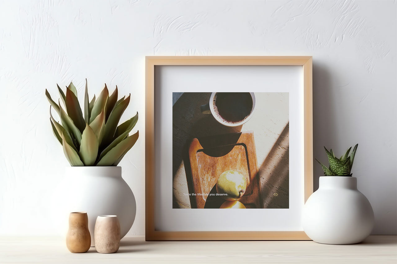 Motivational coffee print taste the lifestyle you deserve for kitchen decor